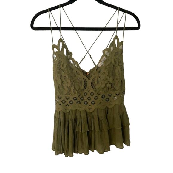 NWT Free People Adella Cami Lace Ruffle Tank Top Size S - Picture 2 of 5